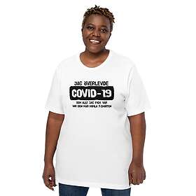 Fotomax T-shirt med texten "Jag överlevde Covid-19" Svart