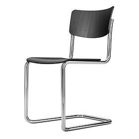 Krom Thonet S 43 ST Matstol / Svart Bok