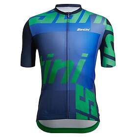 Santini Karma Logo Short Sleeve Jersey Blå XS Man