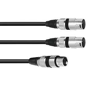Omnitronic XLR Fe > 2xXLR Ma 3m