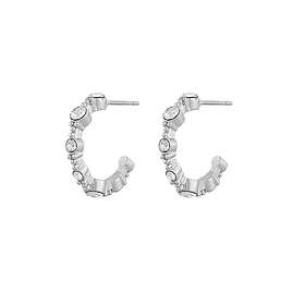 Snö Of Sweden Palma Small Oval Ørepynt Sølv/Klar 16 mm (Dame)