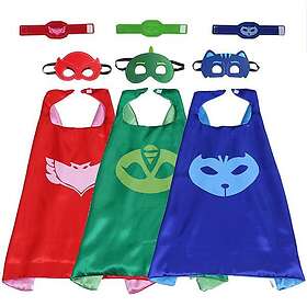 PJ Masks Pyjamashjältarna Barn 3-pack mantel, masker & armband
