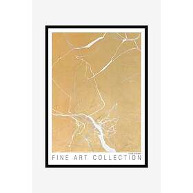 Malerifabrikken Tavla Gold Marble, Svart ram Guld