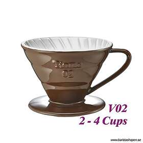 Tiamo Ceramic V02 Dripper Brown Brunt porslinsfilter 2-4 koppar, skopa ingår