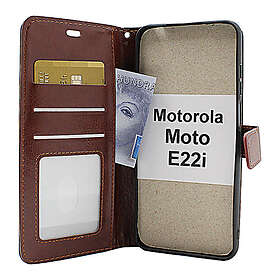 billigamobilskydd.se Crazy Horse Wallet Motorola Moto E22i (Brun) 45343