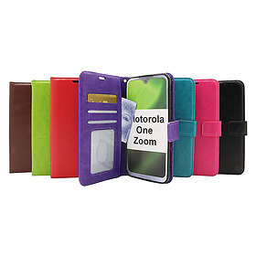 billigamobilskydd.se Crazy Horse Wallet Motorola One Zoom (Svart) 33661