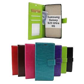 billigamobilskydd.se Crazy Horse Wallet Samsung Galaxy S23 Ultra 5G (Svart) 47548