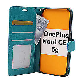 billigamobilskydd.se Crazy Horse Wallet OnePlus Nord CE 5G (Turkos) 41066