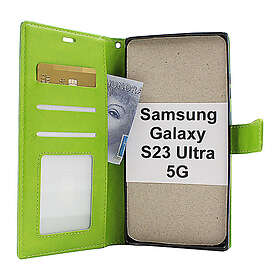 billigamobilskydd.se Crazy Horse Wallet Samsung Galaxy S23 Ultra 5G (Grön) 47760