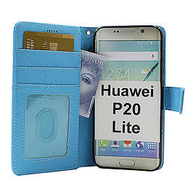 billigamobilskydd.se New Standcase Wallet Huawei P20 Lite (ANE-LX1) (Ljusblå) 38038