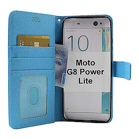 billigamobilskydd.se New Standcase Wallet Motorola Moto G8 Power Lite (Ljusblå) 36587