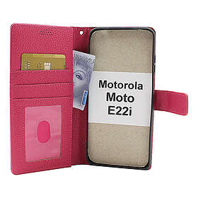 billigamobilskydd.se New Standcase Wallet Motorola Moto E22i (Hotpink) 45338