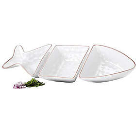 Sagaform Fish Bol de service Vit 3 delar