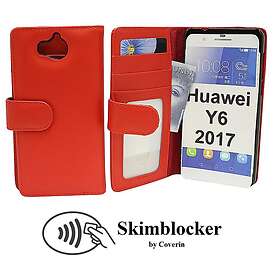CoverIn Skimblocker Plånboksfodral Huawei Y6 2017 (MYA-L41) (Röd) 37109