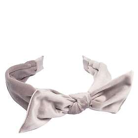 Dark Velvet Hair Band With Bow Pale Rose