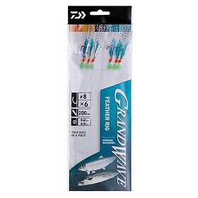 Daiwa Grand Wave Feather Rig 1 #8 Häckla med blå folie och silver flash