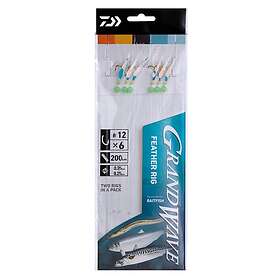 Daiwa Grand Wave Feather Rig 2 #12 Häckla med blå folie och silver flash