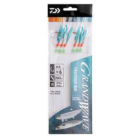 Daiwa Grand Wave Feather Rig 1 #4 Häckla med blå folie och silver flash
