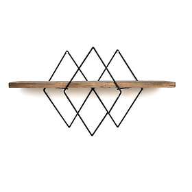 Hanah Home Vägghylla WR033 Valnöt Svart 41 32