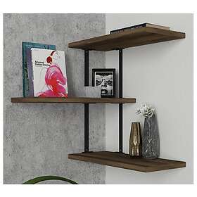 Hanah Home Vägghylla Frisbi Valnöt/svart 45 47,4