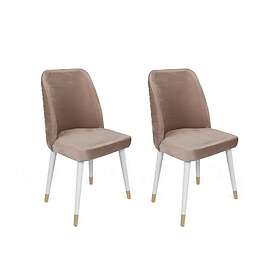 Hanah Home Set med stolar (2 st.) Hugo Beige Vit Guldfärg 50 90