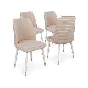 Hanah Home Set med stolar (4 st.) Hugo Natur Vit Guldfärg 50 90