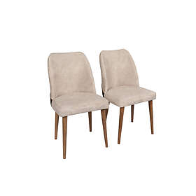 Hanah Home Set med stolar Nova (2 st.) Beige Valnöt 50 90