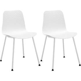 Loft24 Matsalsstol Enya, 2 st. Vit Plast 48 80