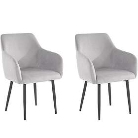 Loft24 Matsalsstol Penny 2-pack Ljusgrå Sammet/Manchester 60 85