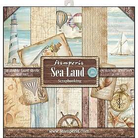 Stamperia Paper Pad Sea Land 12x12 Tum