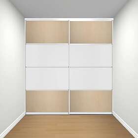 Elfa Skjutdörr Vista Quattro Melamin/Spegel. Profil: Vit 8400VistaQuattro54