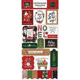 Carta Bella Paper Chipboard Die Cuts Happy Christmas Phrases