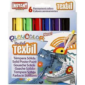 Instant Educa Playcolor Textilfärger Mixade färger 6 st