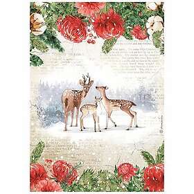 Stamperia Decoupage Papper Home for the Holidays Deers