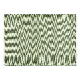 Dark Hug Rug Woven Herringbone Rug Green 080X150