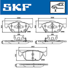 SKF Bromsbeläggssats, skivbroms VKBP 80320 A