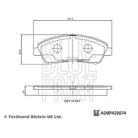 Blue Print Bromsbeläggssats, skivbroms ADBP420074