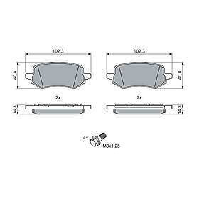 Bosch Bromsbeläggssats, skivbroms 0 986 460 049