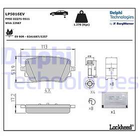 Delphi Bromsbeläggssats, skivbroms LP5016EV