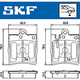 SKF Bromsbeläggssats, skivbroms VKBP 90199