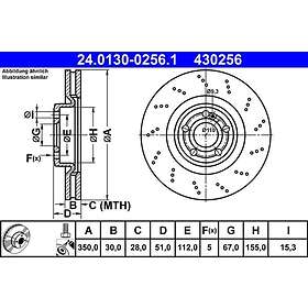 ATE Bromsskiva 24,0130-0256,1
