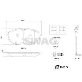 Swag Bromsbeläggssats, skivbroms 33 10 7793