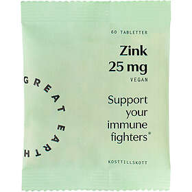 Great Earth Zink 25mg Refill 60 Tabletter