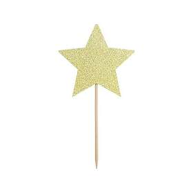 PartyDeco Cupcake topper Stjärna Guld