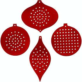 Creativ Company Sykartong Metallicröd HålStl 3 mm 4x2 st/1 Förp Sykartong, metal