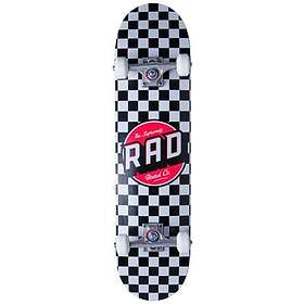 RAD Longboard Wheels Checkers Komplett Skateboard (Svart) Svart 8"