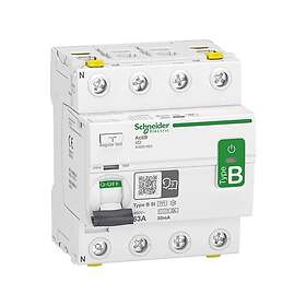 Schneider Electric Acti9 rccb earth leakage protection 4p 63a 30ma b-class-si super immun ac/dc for inst with 3p speed drive and inverter du