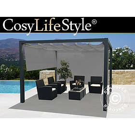 Dancover Pergola paviljong Trädgårdspaviljong 3.19x3.19m, Antracit/Antracit