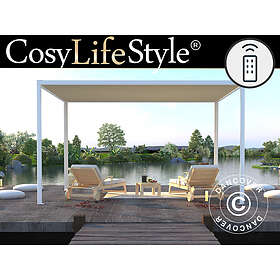 Dancover Pergola paviljong Trädgårdspaviljong San Fernando, 4x3m, Hvit/Beige