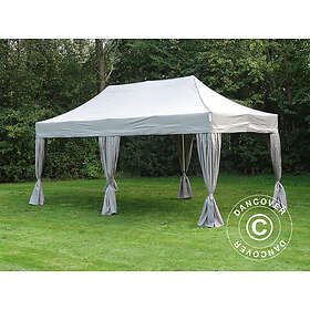 Dancover Snabbtält Depåtält Easy-up tält Eventtält Partytält FleXtents PRO 3x6m Latte, inkl. 6 dekorativa gardiner